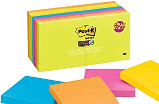 Photo 1 of Post-it Notes Super Sticky - Rio De Janeiro Colors 3 x 3, 90/Pad - 16 Pads/Pack