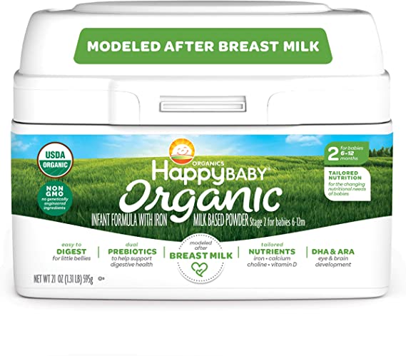 Photo 1 of Happy Baby Organics Infant Formula, Milk Based Powder with Iron Stage 2, Packaging May Vary, Multi, 21 Oz EXP 02.06.2023