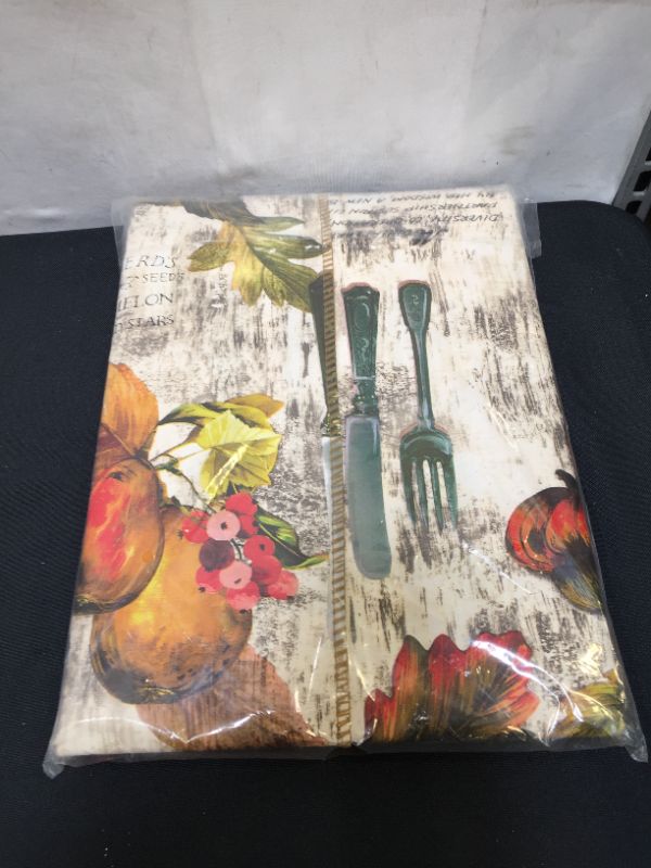 Photo 2 of 100% WATERPROOF, OIL PROOF, FALL, THANKSGIVING, PUMPKIN TABLE CLOTH 60IN X 102IN