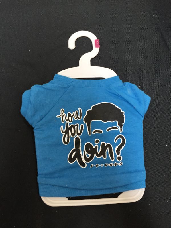 Photo 2 of Friends TV Show "How You Doin" Dog T Shirt in Blue - Friends Dog Shirt, Cute Dog Clothes, Dog Apparel, Dog Tee, Puppy Dog Shirts, Clothing for Dogs, Pet Shirt, Shirts for Dogs, Puppy Clothes XS 