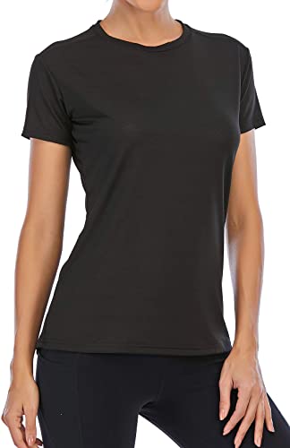 Photo 1 of Lianshp Slim Fit Womens Shirts Crewneck Short Sleeve Moisture Wicking T-Shirts Mesh Breathable Athletic Workout Tops 2XL