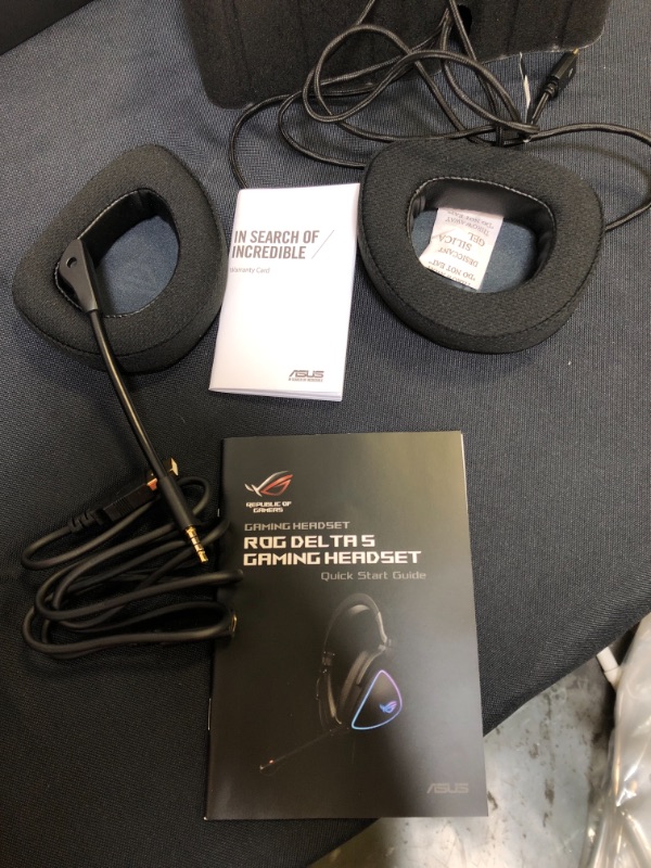 Photo 4 of ASUS ROG Delta S Gaming Headset with USB-C | Ai Powered Noise-Canceling Microphone | Over-Ear Headphones for PC, Mac, Nintendo Switch, and Sony Playstation | Ergonomic Design , Black
