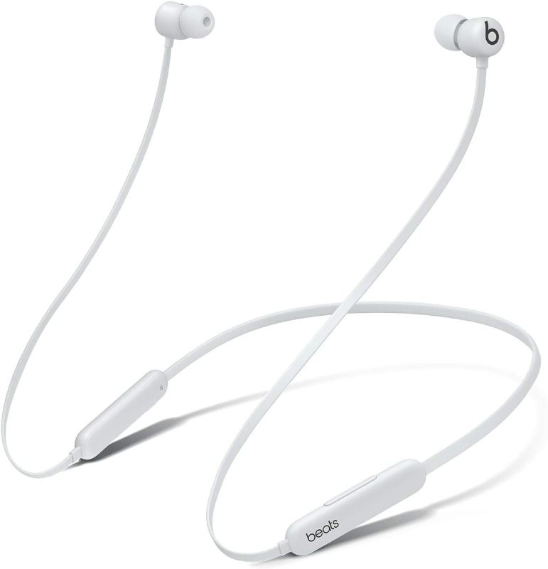 Photo 1 of Beats Flex Wireless Earbuds – Apple W1 Headphone Chip, Magnetic Earphones, Class 1 Bluetooth, 12 Hours of Listening Time, Built-in Microphone - Gray - MISSING CHARGING CABLE 
