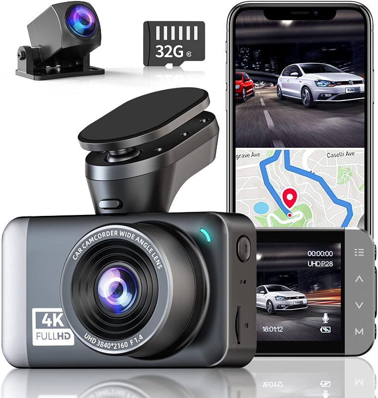 Photo 1 of JOMISE D530 4K Dual Dash Cam Built-in GPS WiFi Front 4K and Rear 1080P Dash Cams for Cars, 3" Screen 170° Wide Angle Dashboard Car Camera with Sony Starvis Sensor and Super Capacitor,32GB Included
