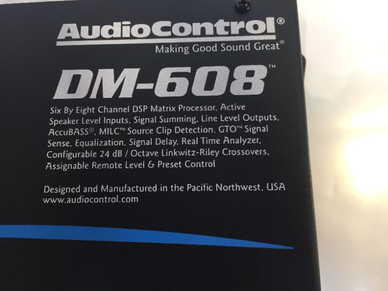 Photo 3 of AudioControl DM-608 6 by 8 Channel Matrix Digital Signal Processor
