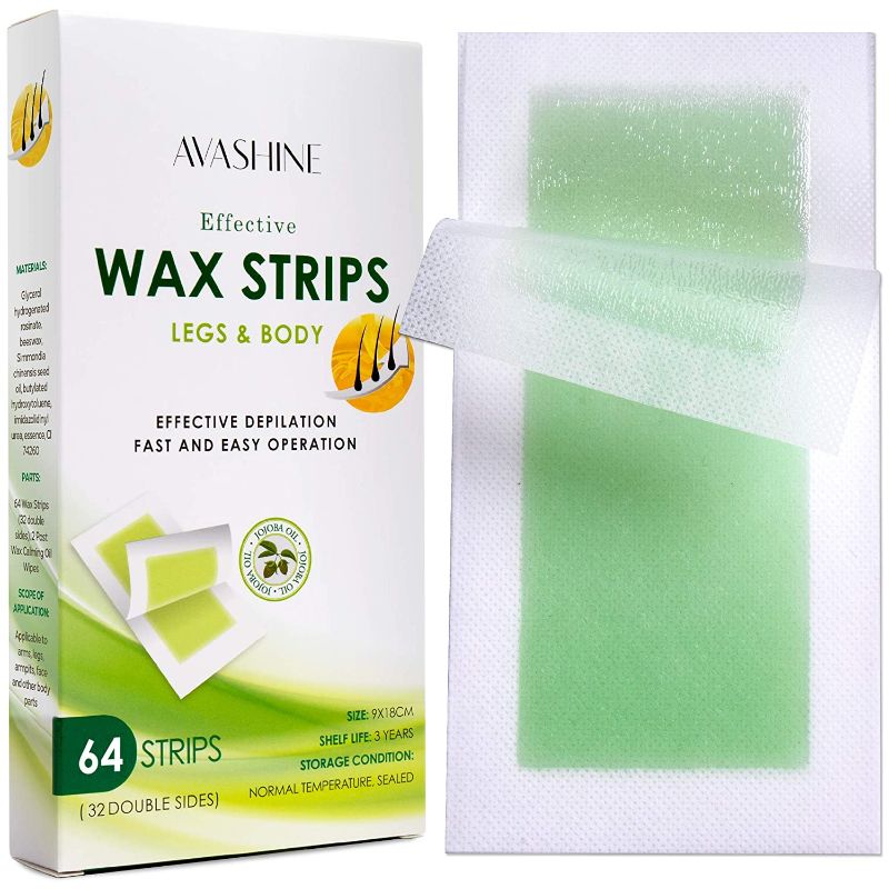 Photo 1 of Avashine Body Wax Strips, Waxing Kit Contains 64 Strips

