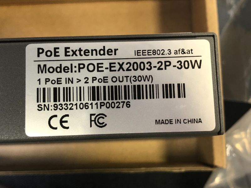 Photo 3 of Gigabit PoE Extender 1 in 2 Ports Work with PoE Switch PoE Injector, 30W PoE+ Supports IEEE 802.3af/at Repeater
