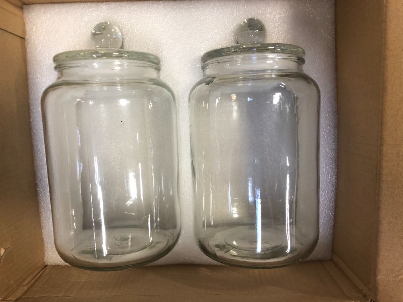 Photo 1 of 2 GLASS 3 LITER DRY FOOD STORAGE JARS WITH LIDS