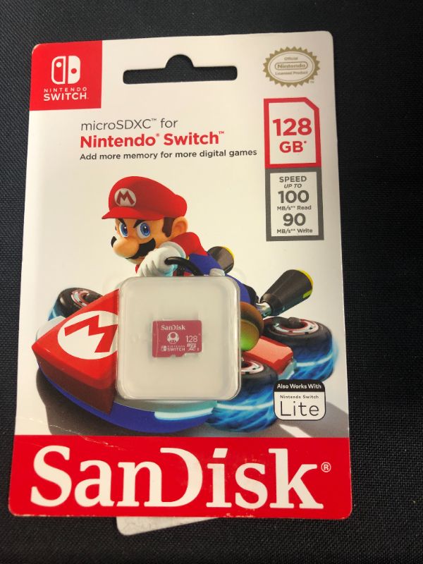 Photo 2 of SanDisk 128GB microSDXC-Card, Licensed for Nintendo-Switch - SDSQXAO-128G-GNCZN
