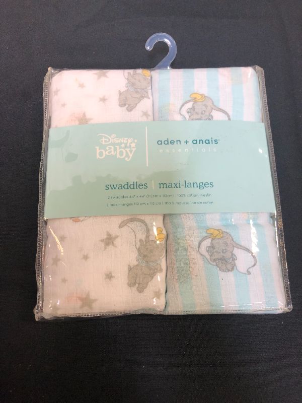 Photo 2 of Disney's Dumbo New Heights 2 Pack Muslin Swaddle Blankets by aden + anais Essentials
