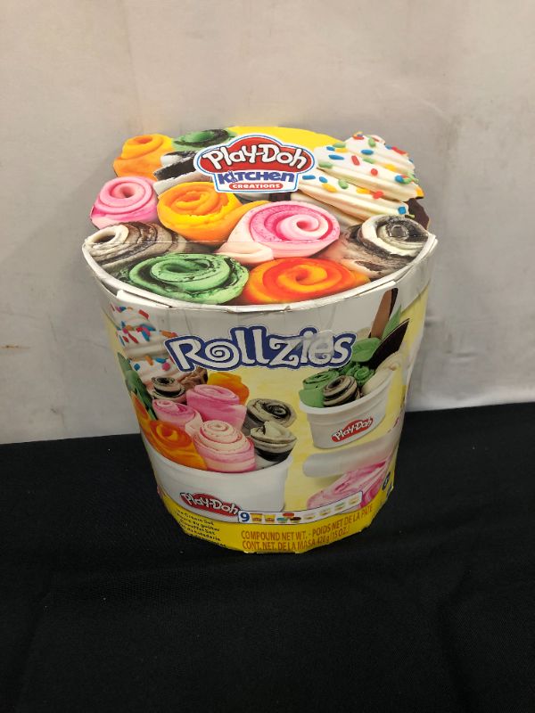 Photo 2 of Play-Doh Kitchen Creations Rollzies Rolled Ice Cream Set with 4 Cans of Play-Doh Color Burst Compound Plus 5 Additional Non-Toxic Colors
