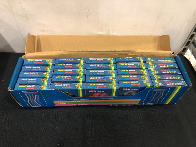 Photo 1 of KELZ KIDZ Texturodos - Durable Textured (Patent Pending) Stretchy String Fidget and Sensory Toy - Individually Packaged Monkey Noodles - Fun Therapeutic Stress and Anxiety Reliever for Kids (25 Pack)
