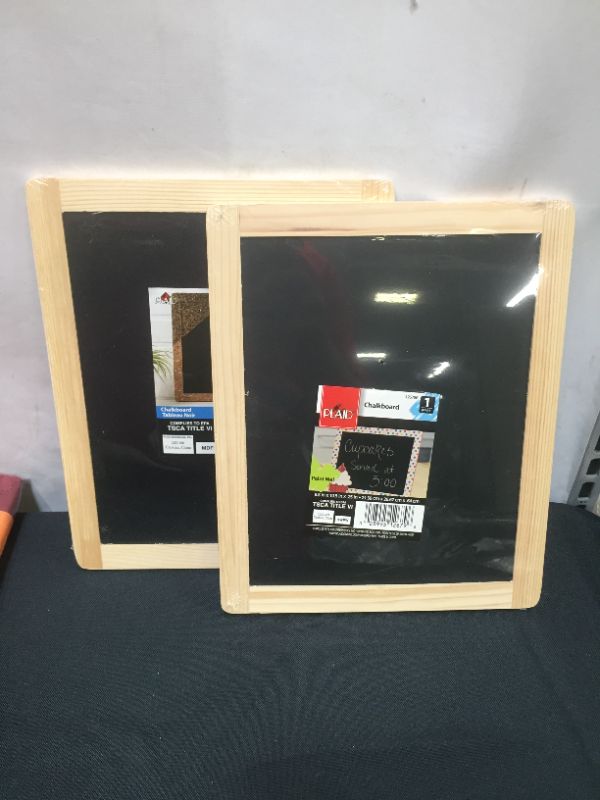 Photo 2 of 2 Plaid Unpainted Wood Frame, Chalkboard Frame, 1 Piece, 8.5" x 10.5"
