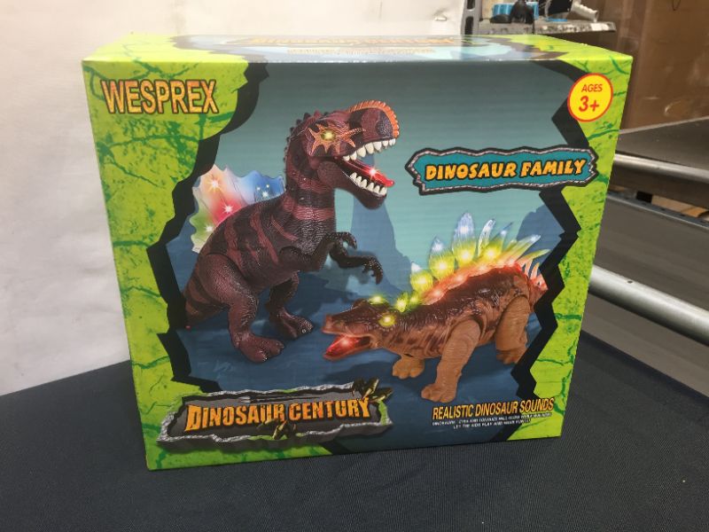 Photo 2 of 2 Pack Electronic Walking Dinosaur Toy with LED Light Up Eyes