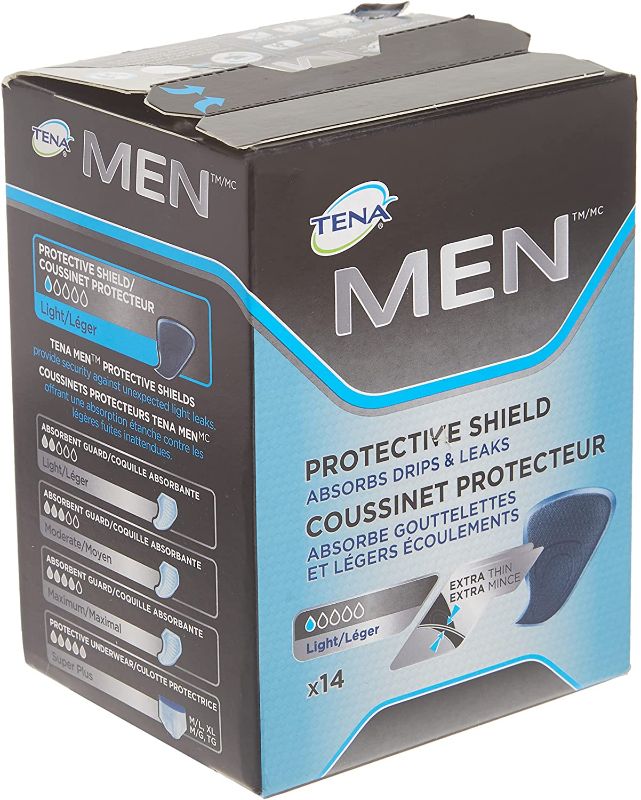 Photo 1 of Tena Protective Incontinence Shields for Men, Very Light Absorbency, 112 Count (8 Packs of 14)
