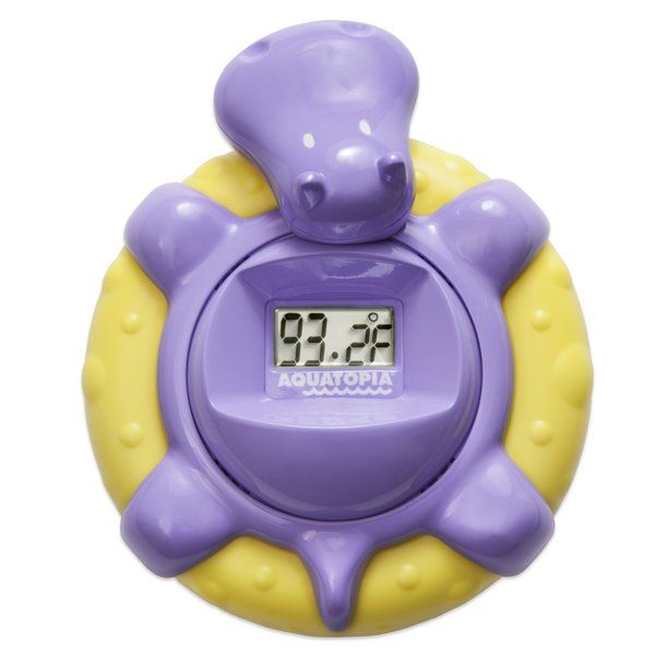 Photo 1 of Aquatopia Safety Bath Digital Thermometer and Audible Alarm, Purple Hippo
