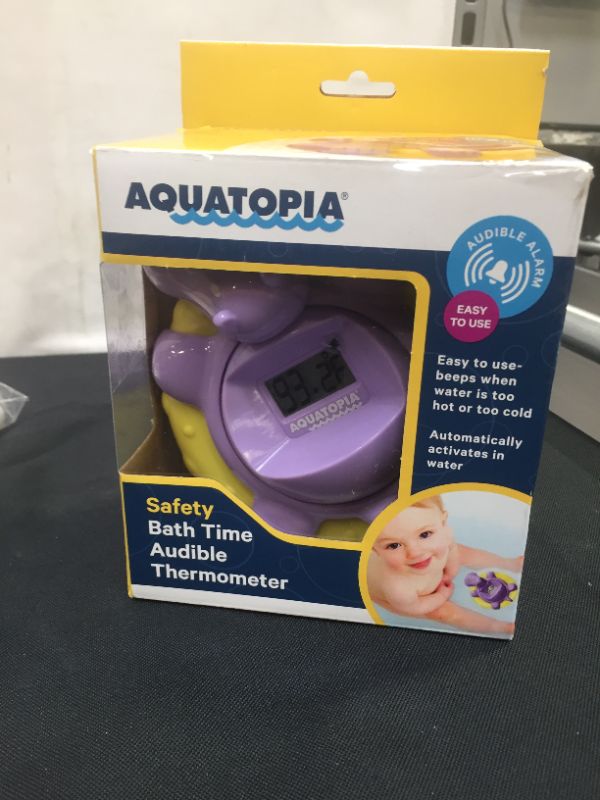 Photo 2 of Aquatopia Safety Bath Digital Thermometer and Audible Alarm, Purple Hippo
