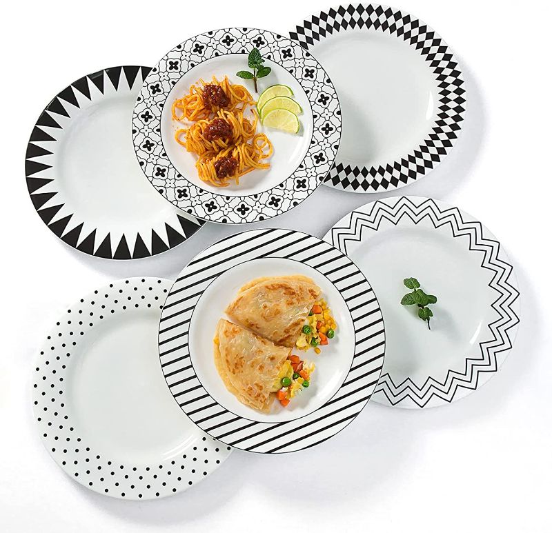 Photo 1 of AnBnCn 10 Inches Porcelain Dinner Plates, Large Serving Plate Set, 6-Different Motifs Assorted Patterns, Set of 6
- sealed 