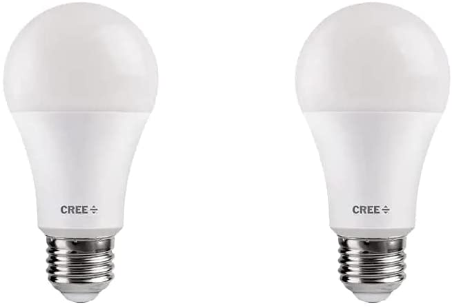 Photo 1 of Cree Lighting Exceptional Series A19 Bulb, 5000K Dimmable LED Bulb, 60W + 815 Lumens, Daylight, 2 Pack
