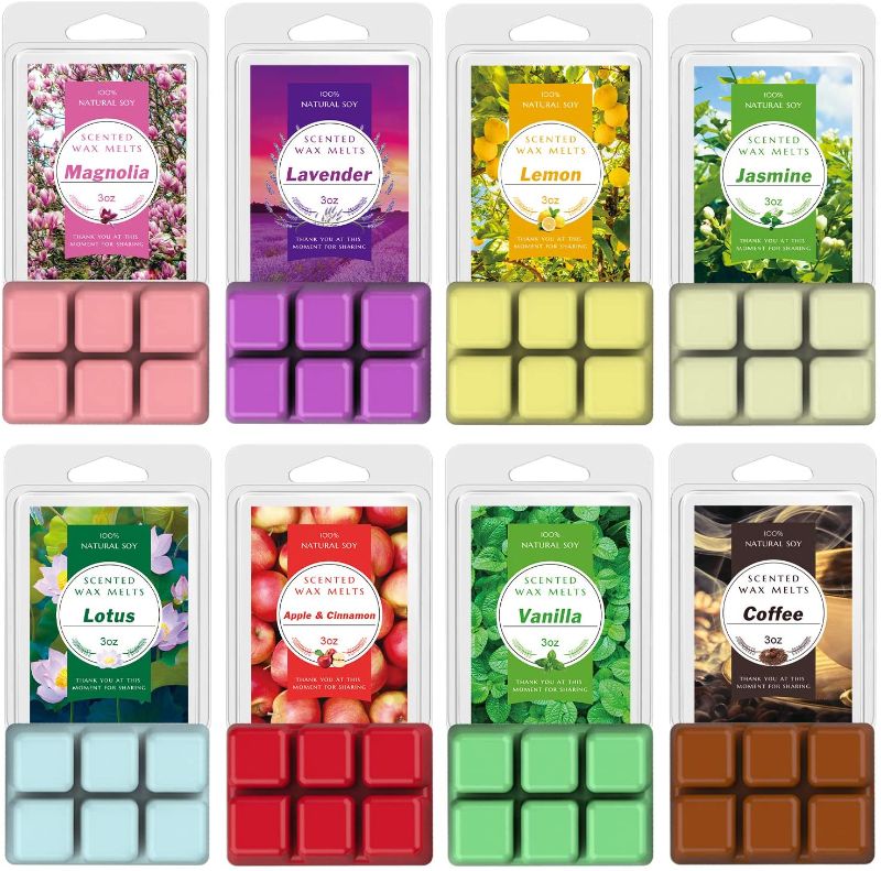 Photo 1 of Hausware Scented Wax Melts Wax Cubes, 8×3oz. Soy Wax Warmer Cubes/Tarts Gain Original Scent (8 Packs, 3 oz Each)
