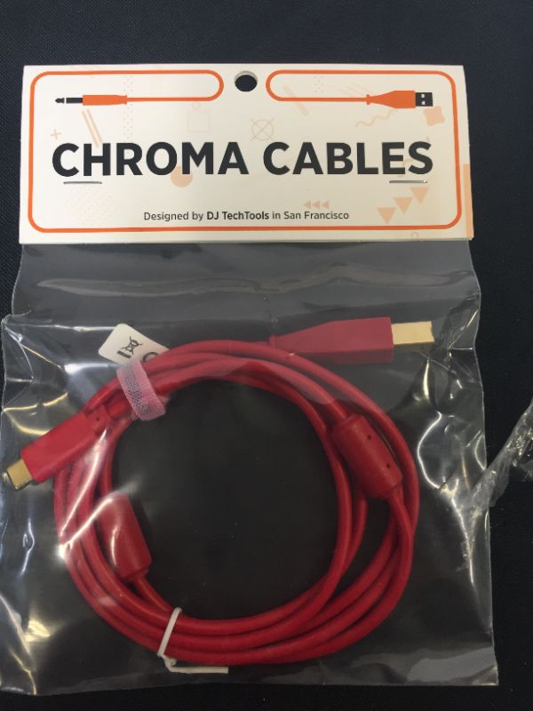 Photo 2 of Chroma Cables: Audio Optimized USB-C to USB-B Cable with 56K Resistor (Red)
