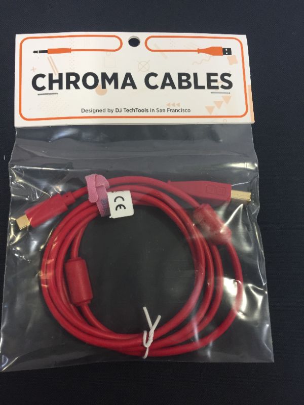 Photo 2 of Chroma Cables: Audio Optimized USB-C to USB-B Cable with 56K Resistor (Red)
