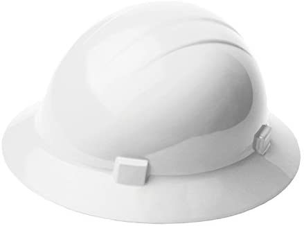 Photo 1 of Hard Hat, Full Brim, White, 4-pt.Ratchet  Adjustable size fits most
