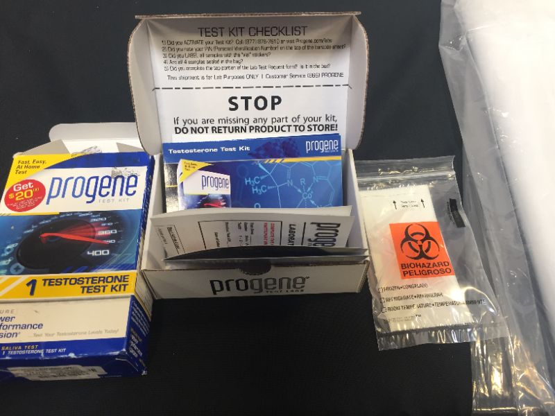 Photo 1 of Progene®Testosterone Test Kit - Clinical grade, painless, saliva-based kit measures free (bio-available) testosterone Levels at CLIA Certified Labs - Includes all lab fees & postage.