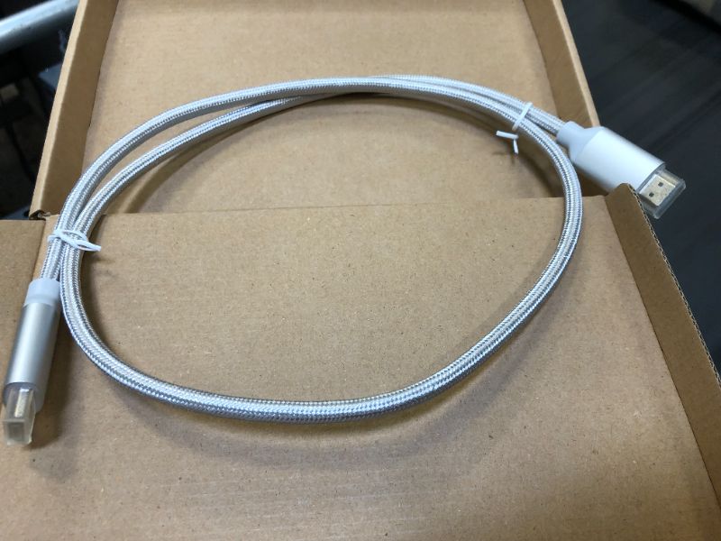 Photo 1 of Amazon Basics 10.2 Gbps High-Speed 4K HDMI Cable with Braided Cord, 3-Foot, Silver