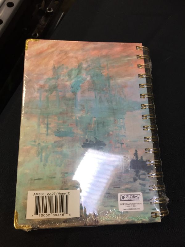 Photo 2 of Global Printed Products HARDCOVER 2022 Planner: (November 2021 Through December 2022) 5.5"x8" Daily Weekly Monthly Planner Yearly Agenda. Bookmark, Pocket Folder and Sticky Note Set (Monet-2)
