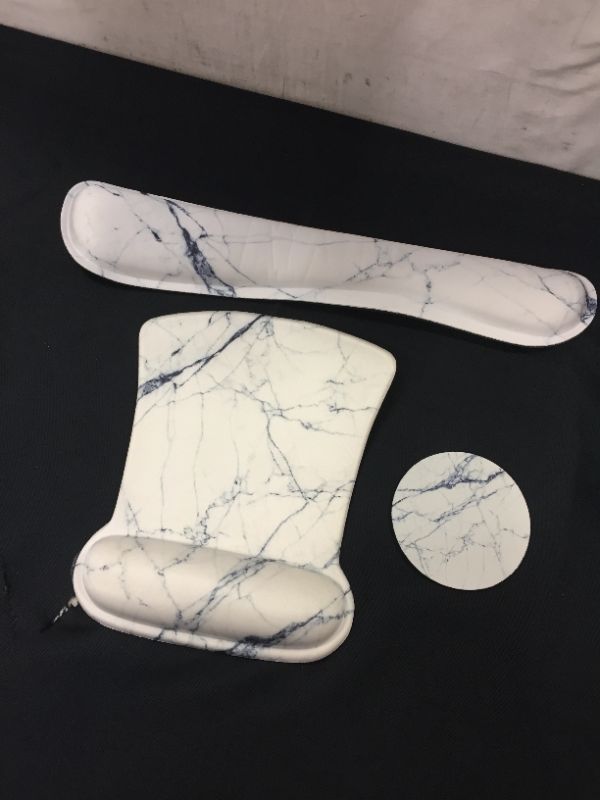 Photo 1 of Comfort Mouse Pad with Wrist Support - Includes Keyboard Wrist Rest MARBLE PATTERN