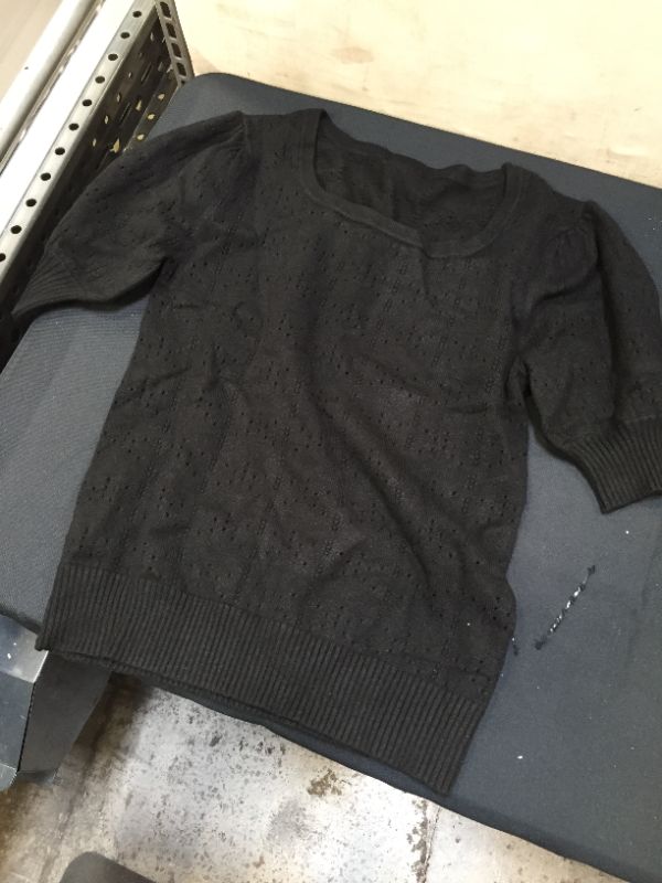 Photo 1 of BLACK RIBBED (SWEATER) SHORT SLEEVE SIZE SMALL