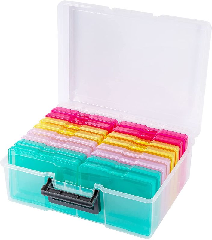 Photo 1 of Photo Case 5" x 7" Photo Box Storage and Craft Keeper - 18 Inner Photo Keeper Photo Organizer Cases Photos Storage Containers Box for Photos (Color)