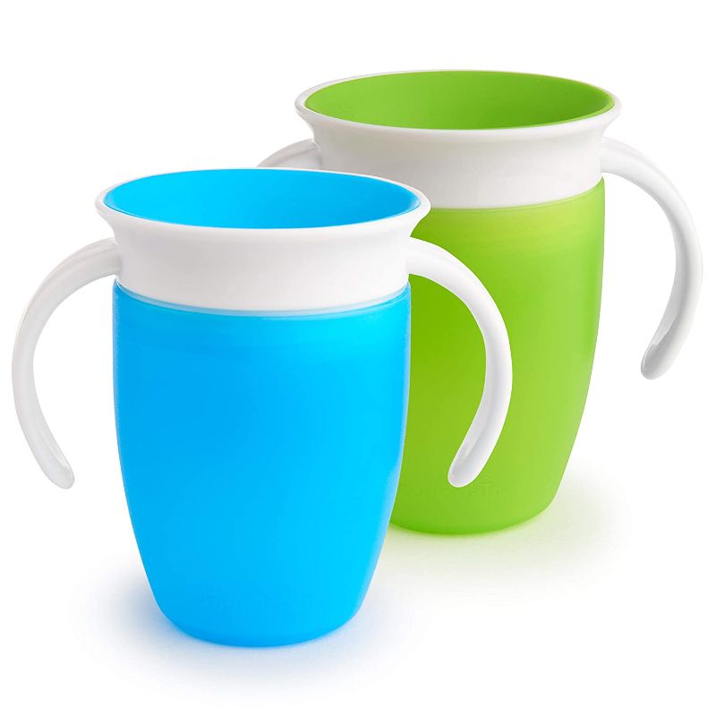 Photo 1 of Munchkin Miracle 360 Trainer Cup, Green/Blue, 7 Oz, 2 Count