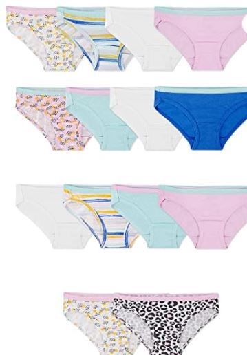 Photo 1 of Fruit of the Loom Girls' Cotton Bikini Underwear Multipacks - SIZE 8 
