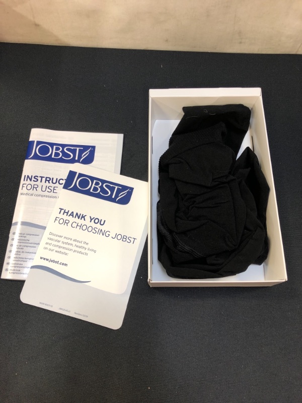 Photo 2 of JOBST UltraSheer Waist High 15-20 mmHg Compression Stockings Pantyhose, Closed Toe, Large, Classic Black
