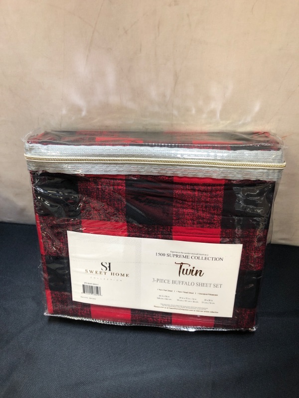 Photo 2 of 1500 Buffalo Plaid Sheet Set, Multicolor, Twin
