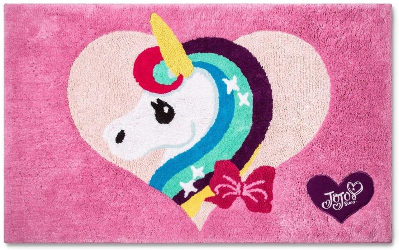 Photo 1 of Girls Jojo Siwa Pink Unicorn Tufted Accent Rug (4 Feet)
