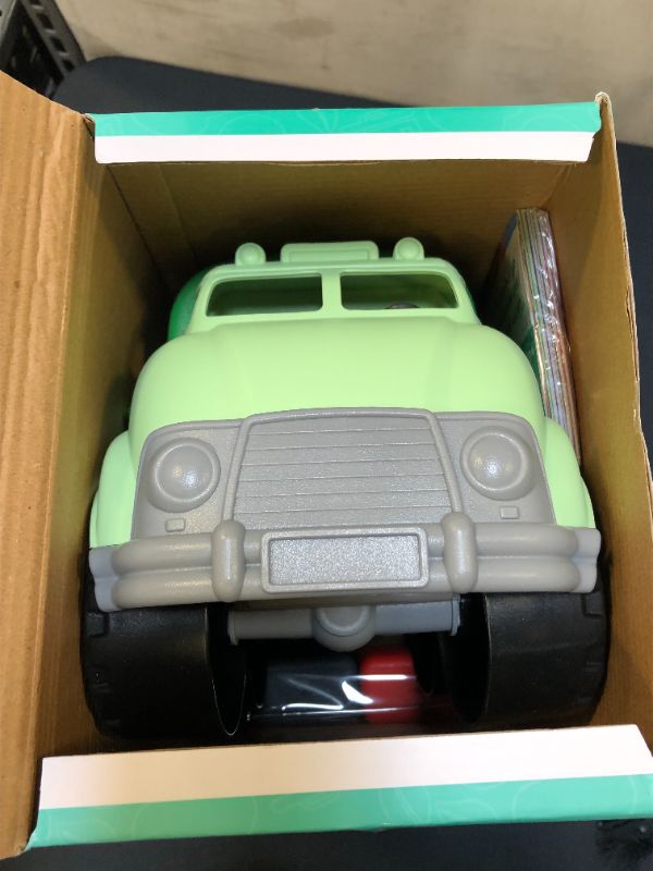 Photo 3 of FUN LITTLE TOYS Garbage Truck Toy with 4 Rear Loader Trash Cans and Garbage Illustrated Flash Cards, Waste Management Recycling Truck Toy for Kids
