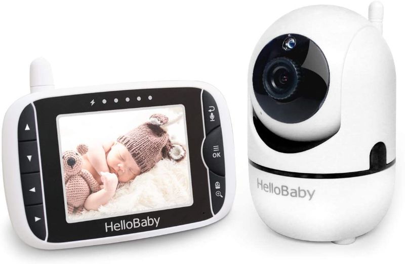 Photo 1 of Baby Monitor with Remote Pan-Tilt-Zoom Camera and 3.2'' LCD Screen, Infrared Night Vision (White with Black)
