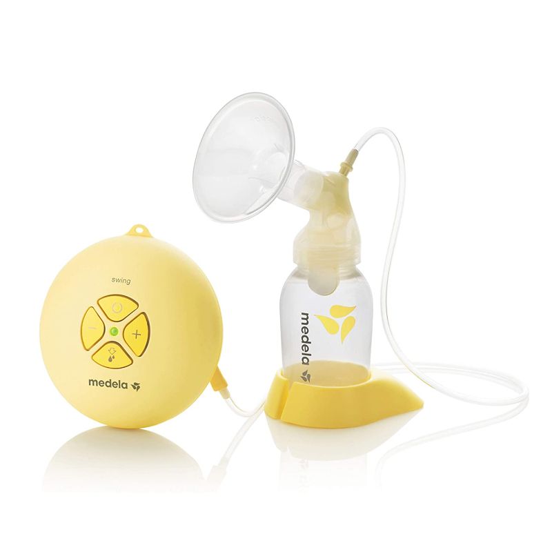 Photo 1 of Medela, Swing, Single Electric Breast Pump, Compact and Lightweight Motor, 2-Phase Expression Technology, Convenient AC Adaptor or Battery Power, Single Pumping Kit, Easy to Use Vacuum Control