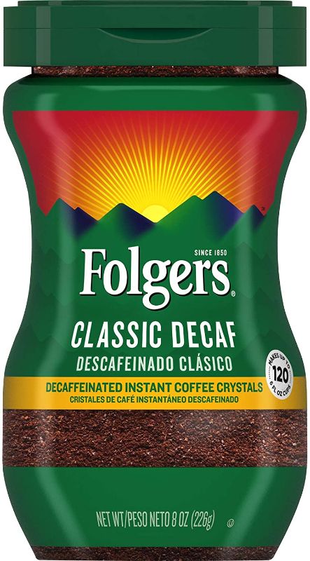 Photo 1 of 2 PACK - Folgers Classic Decaf Decaffeinated Instant Coffee Crystals, 8 Ounces EXP FEB 2023