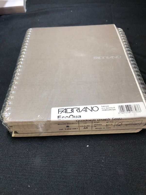 Photo 2 of 5 PACK - Fabriano EcoQua Notebook, Small, Spiral-Bound, Blank, 70 Sheets, Stone