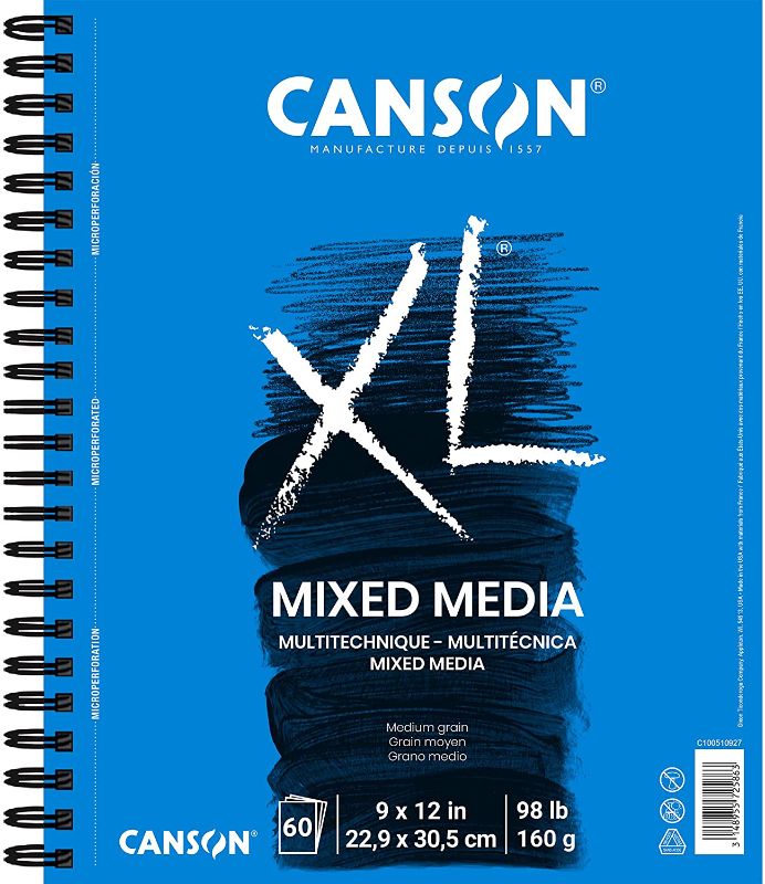 Photo 1 of 2 PACK - Canson 100510927 XL Series Mix Paper Pad, 98 Pound, 9 x 12 Inch, 60 Sheets, 1-Pack