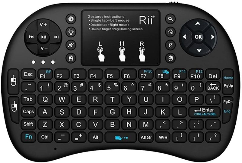 Photo 1 of Rii i8 2.4G Mini Wireless Keyboard with Touchpad?QWERTY Keyboard, Portable Wireless Keyboard with USB Receiver Remote Control for laptop/PC/Tablets/ Windows/Mac/TV/Xbox/PS3/Raspberry Pi .Black