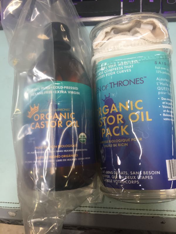 Photo 1 of Queen of the Thrones Organic Castor Oil - 500mL (16.9oz) | 100% Pure, USDA Certified, Cold Pressed & Hexane Free & Extra Virgin - Improve Digestion, Reduce IBS & Bloating, Stimulate Hair Growth, Invigorate Skin W/ WRAP