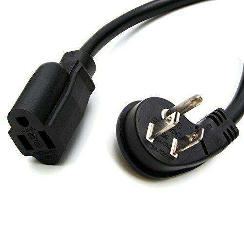 Photo 1 of 1-Foot Flat Plug Angled Extension Power Cable 16 AWG