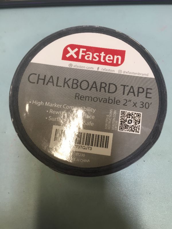 Photo 2 of XFasten Black Chalkboard Tape Removable, 2-Inch x 30-Foot, Black, Smudge Resistant Sticky Chalkboard Label Duct Tape