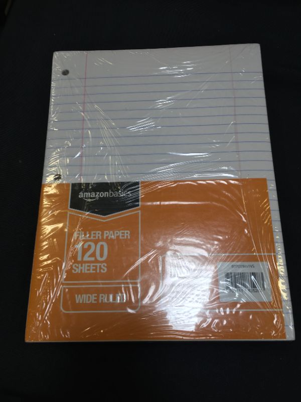 Photo 1 of Amazon Basics Wide Ruled Loose Leaf Filler Paper, 120 Sheets, 10.5 x 8 Inch, 6-Pack