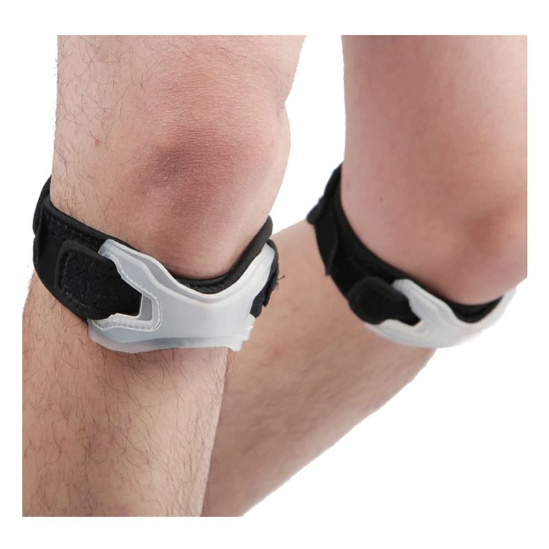 Photo 1 of Patella Knee Strap - Unique Silicon Material with 2 Pack - by Fully Adjustable Soft Tendon Brace Band Pad - Pain Relief for Running Arthritis Tennis Basketball Tendonitis - LARGE 
